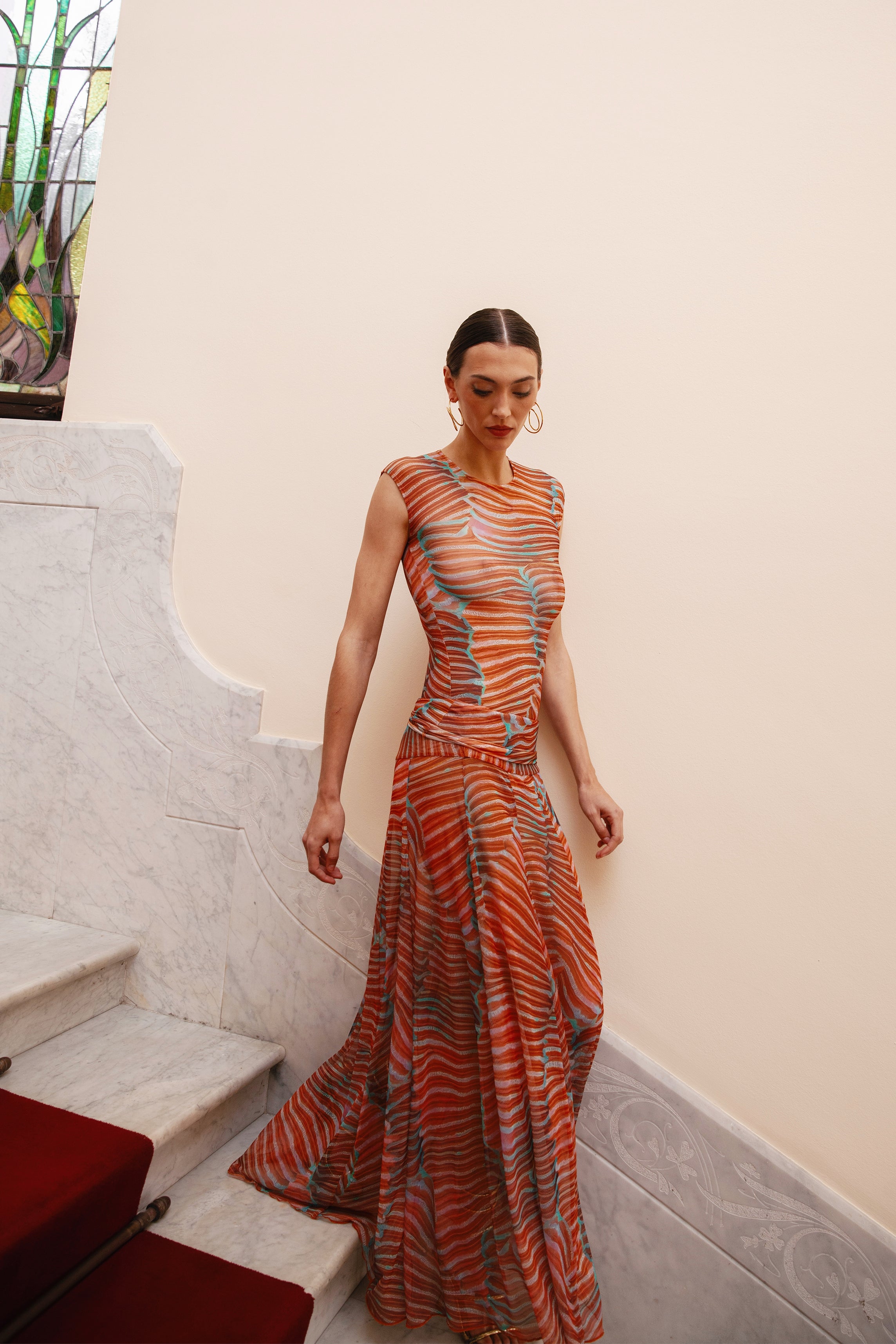 ARIA MAXI SKIRT CORAL