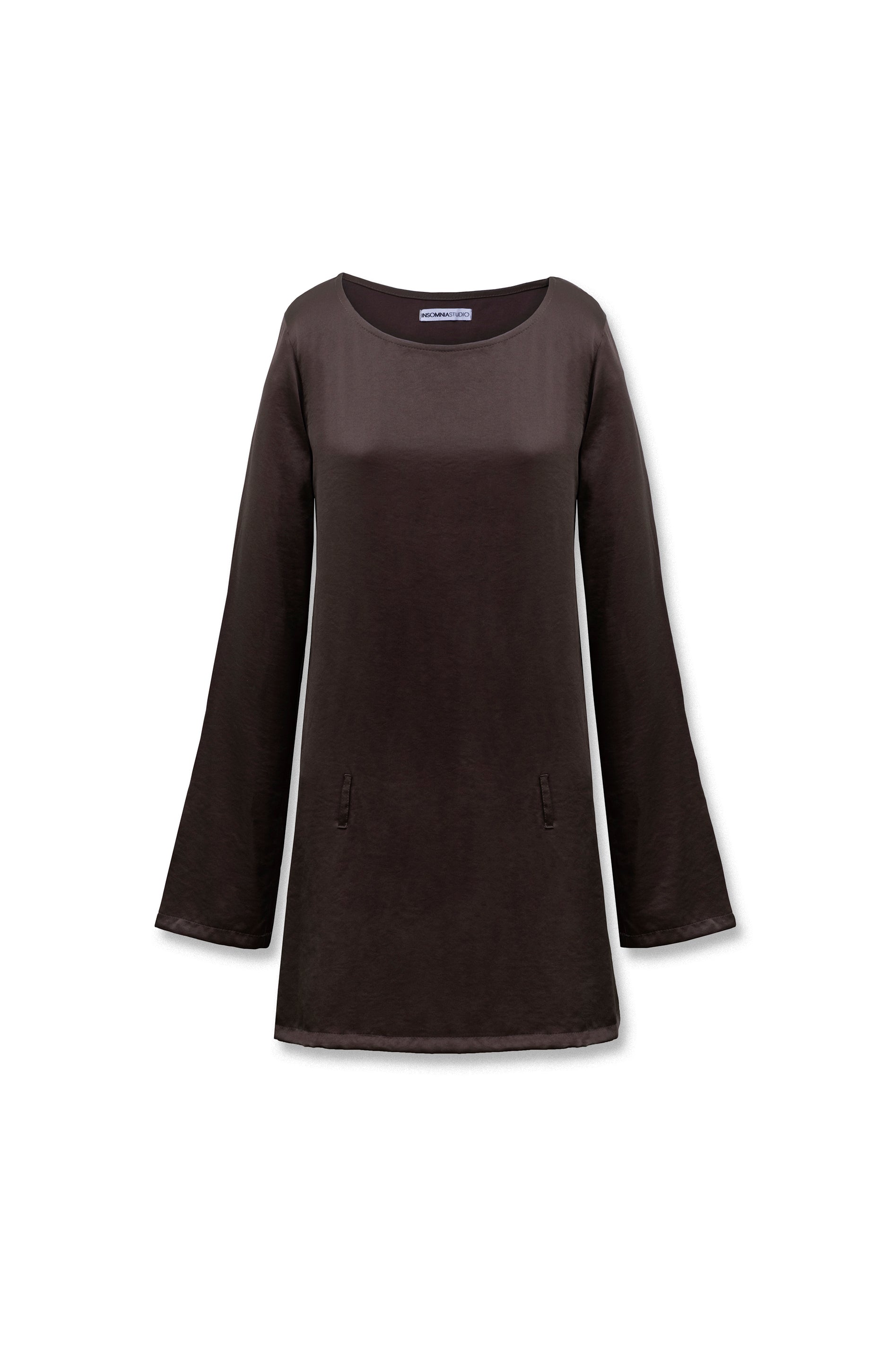 BUCKLE MINI DRESS BROWN