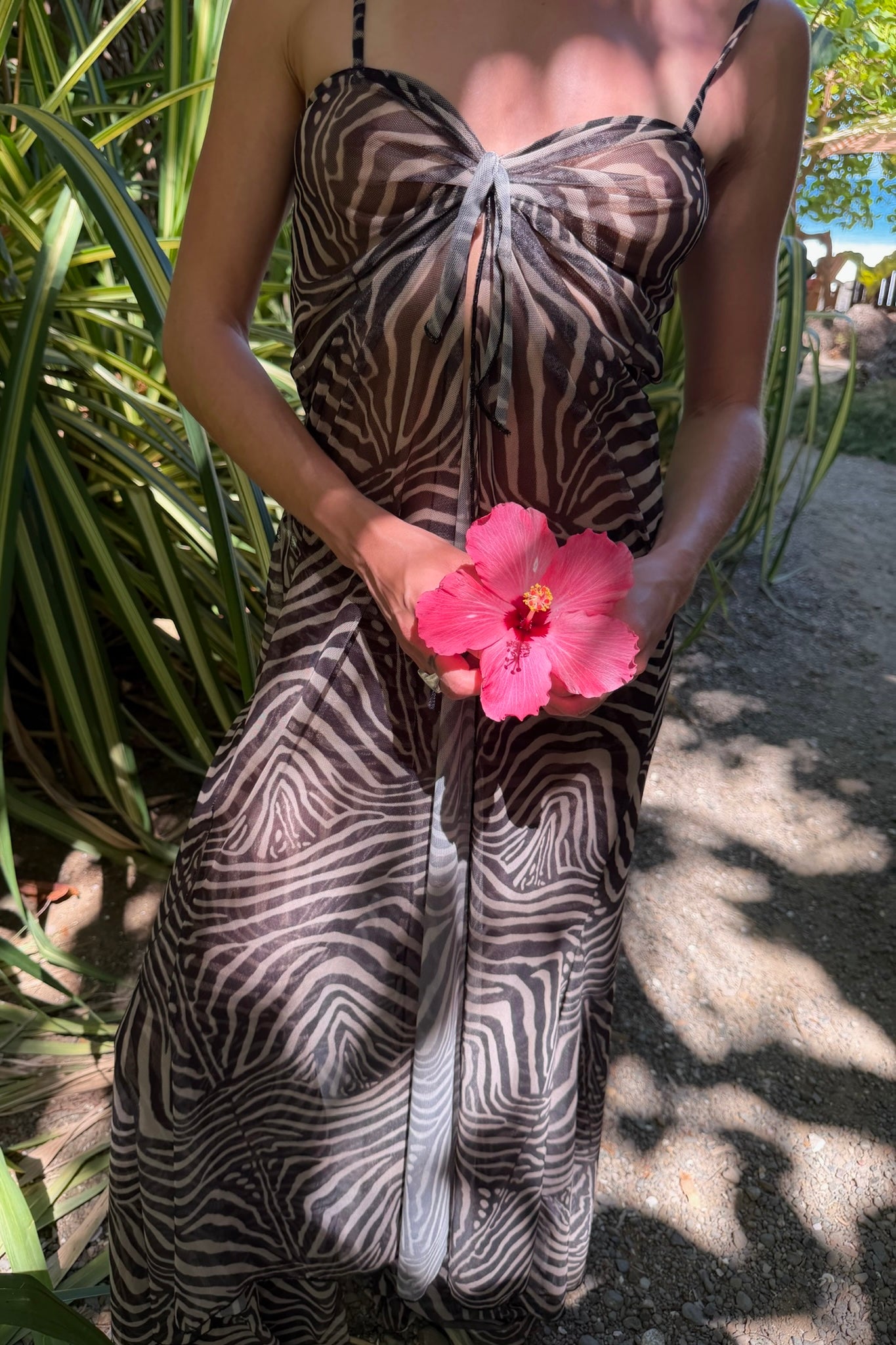 MESH MAXI TOP ZEBRA
