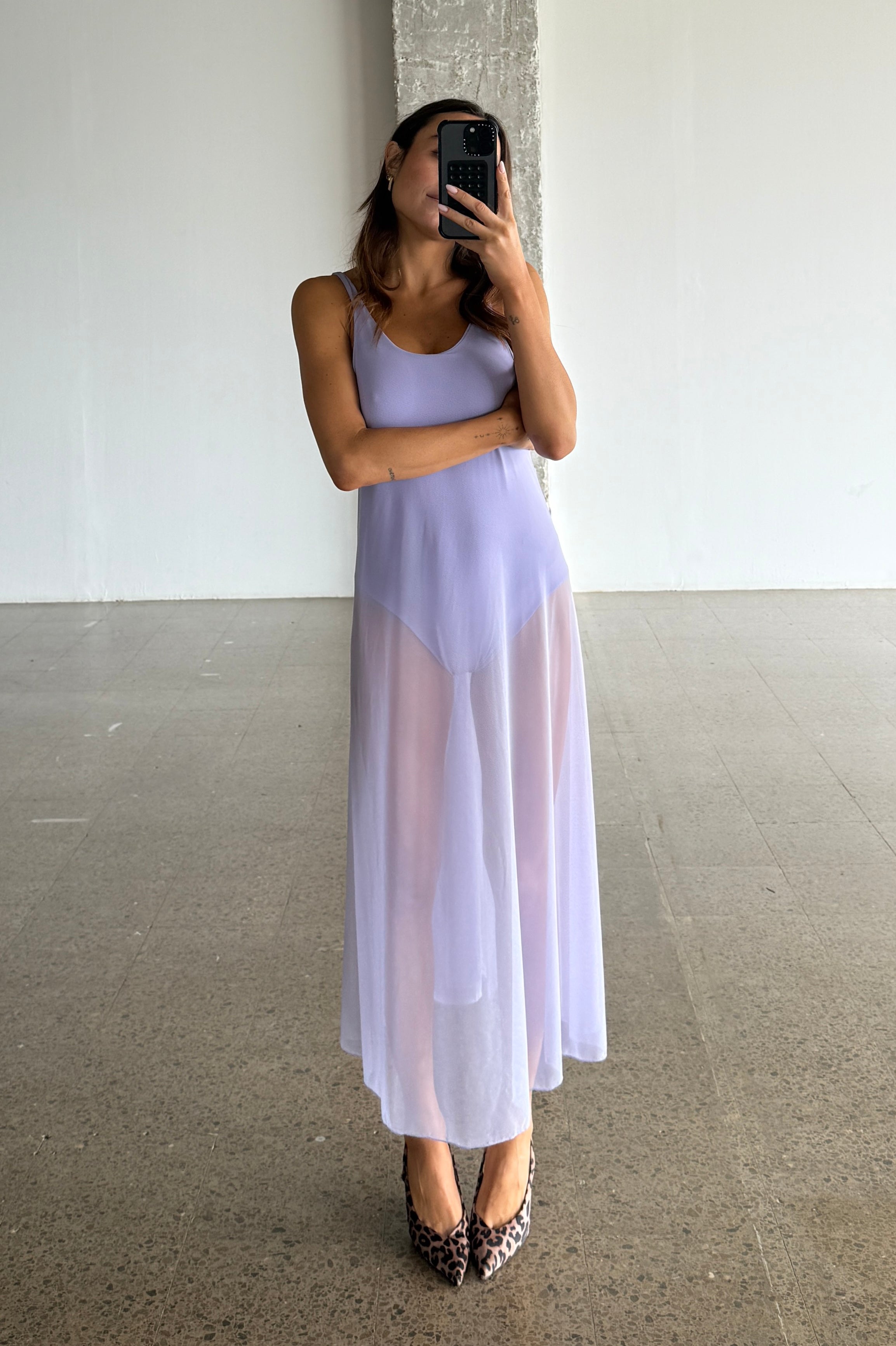 SWAN DRESS LILAC