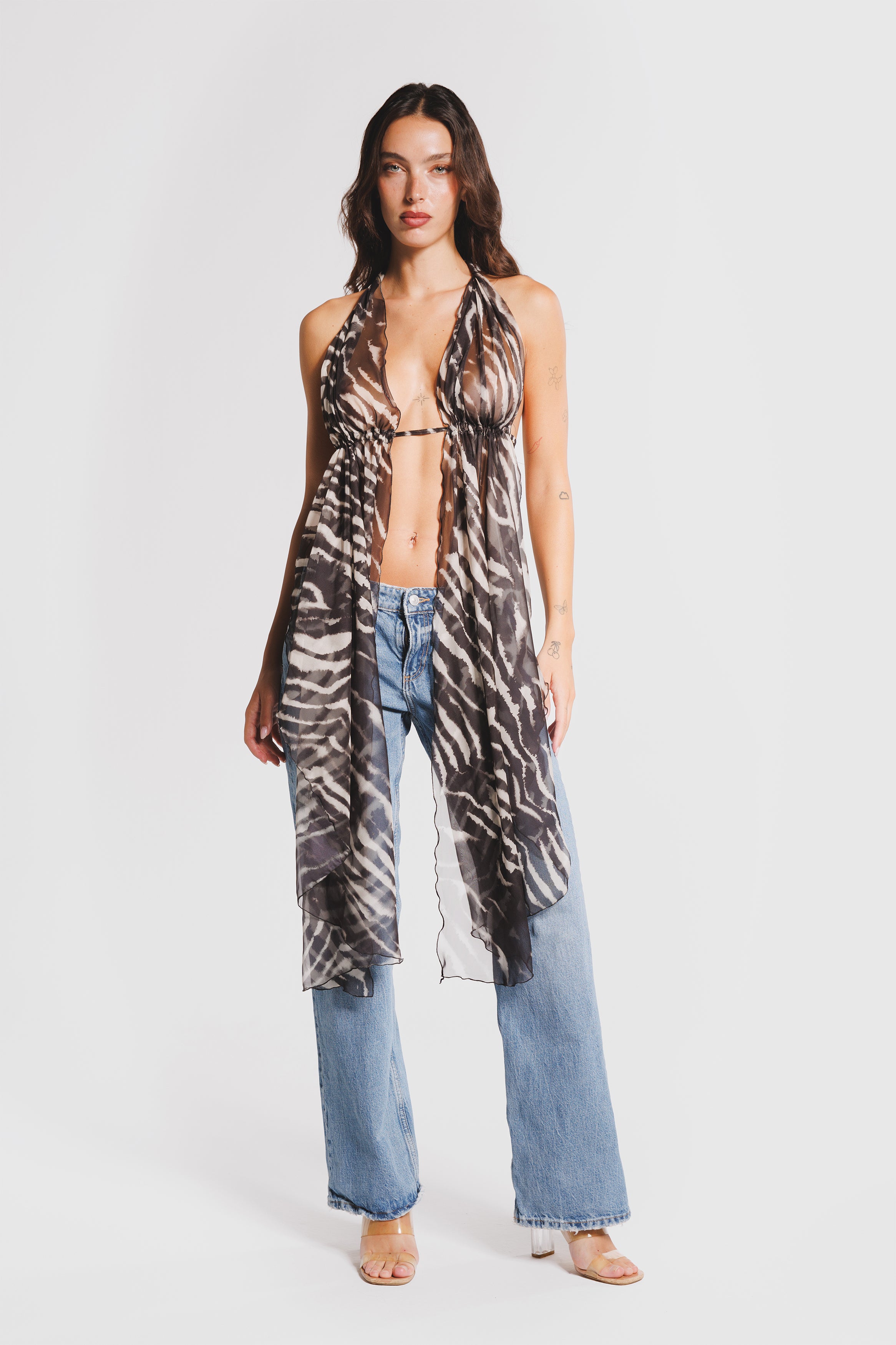 BACKLESS TOP ZEBRA
