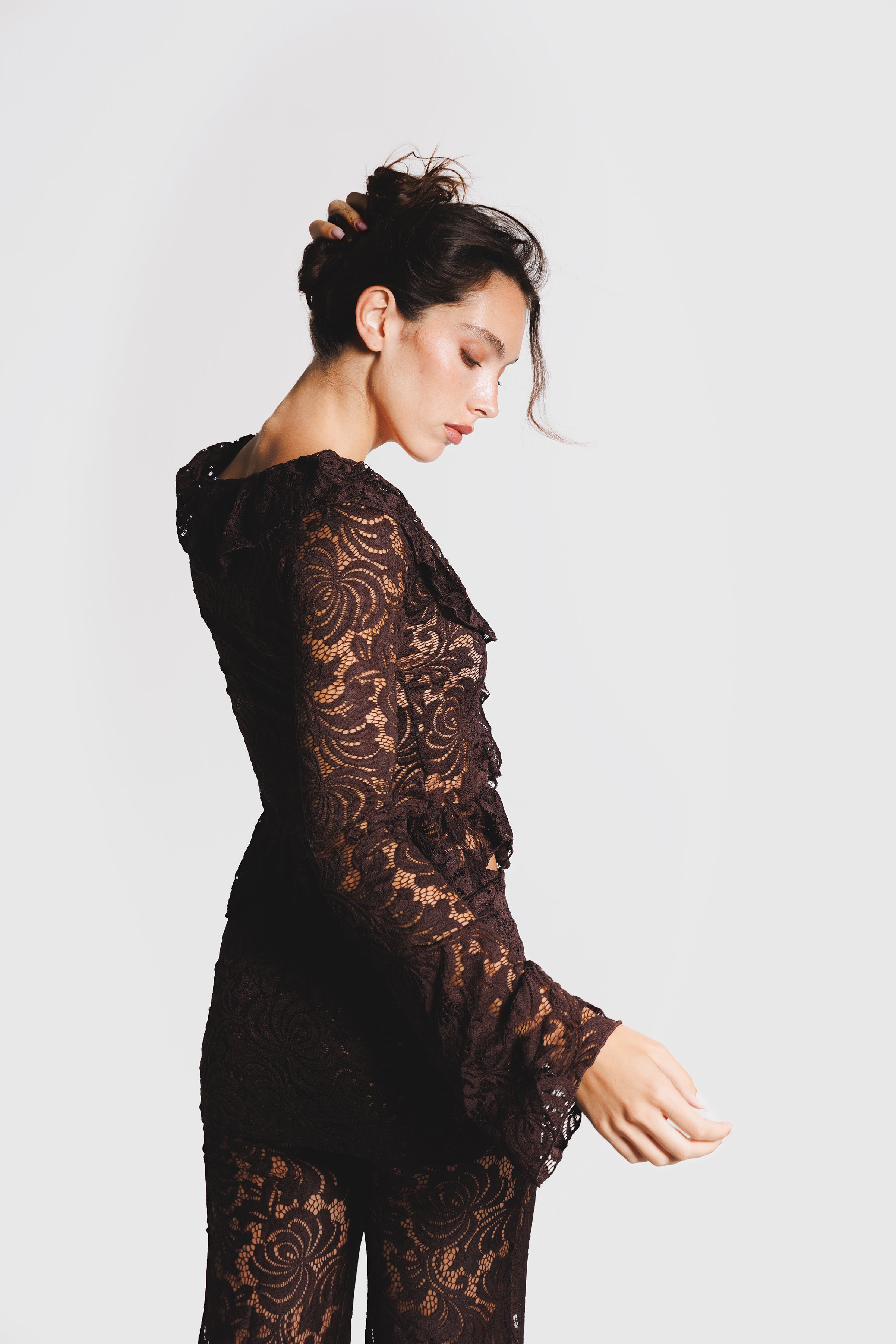 LACE TROUSERS BROWN