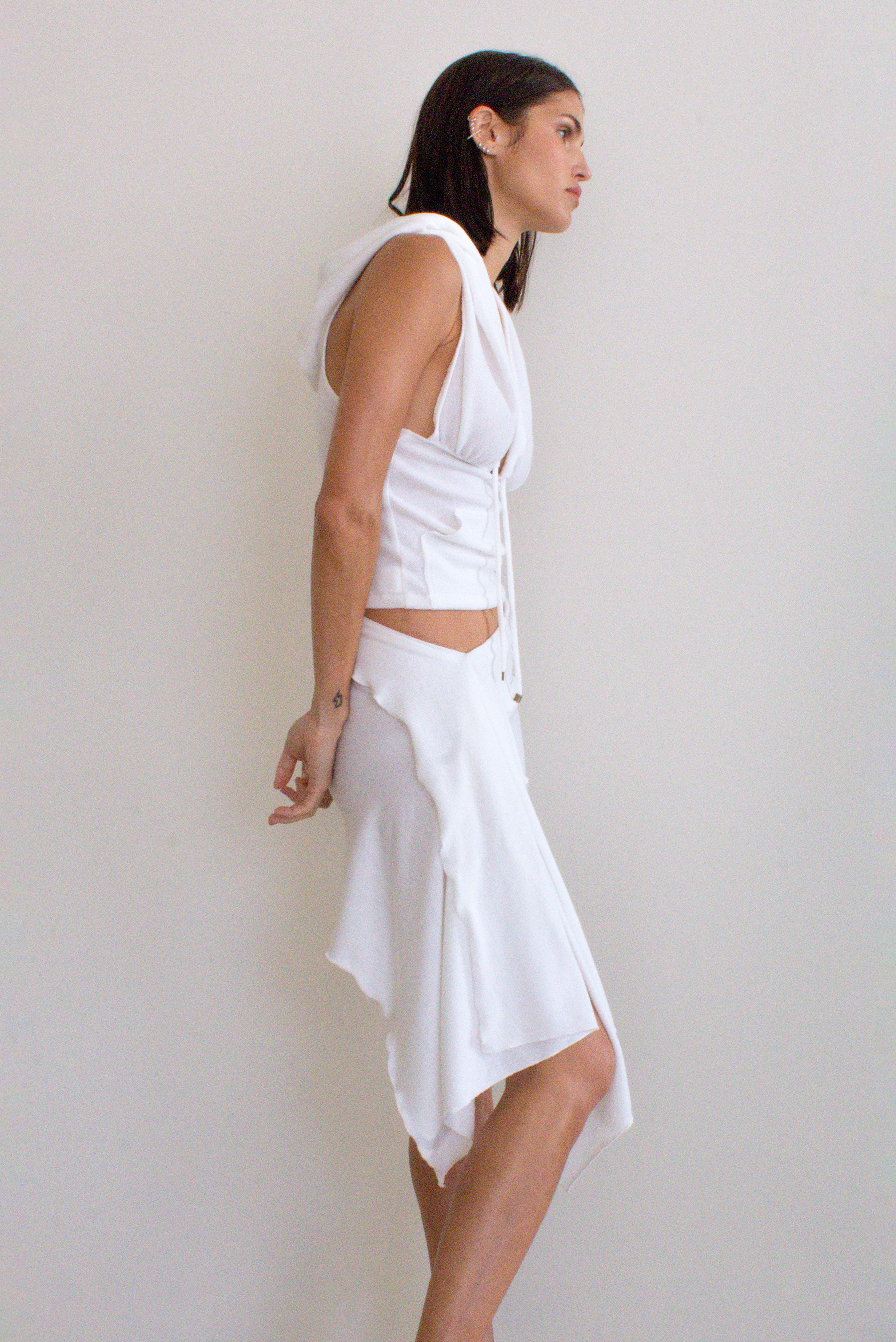 ZOE KNIT SKIRT WHITE