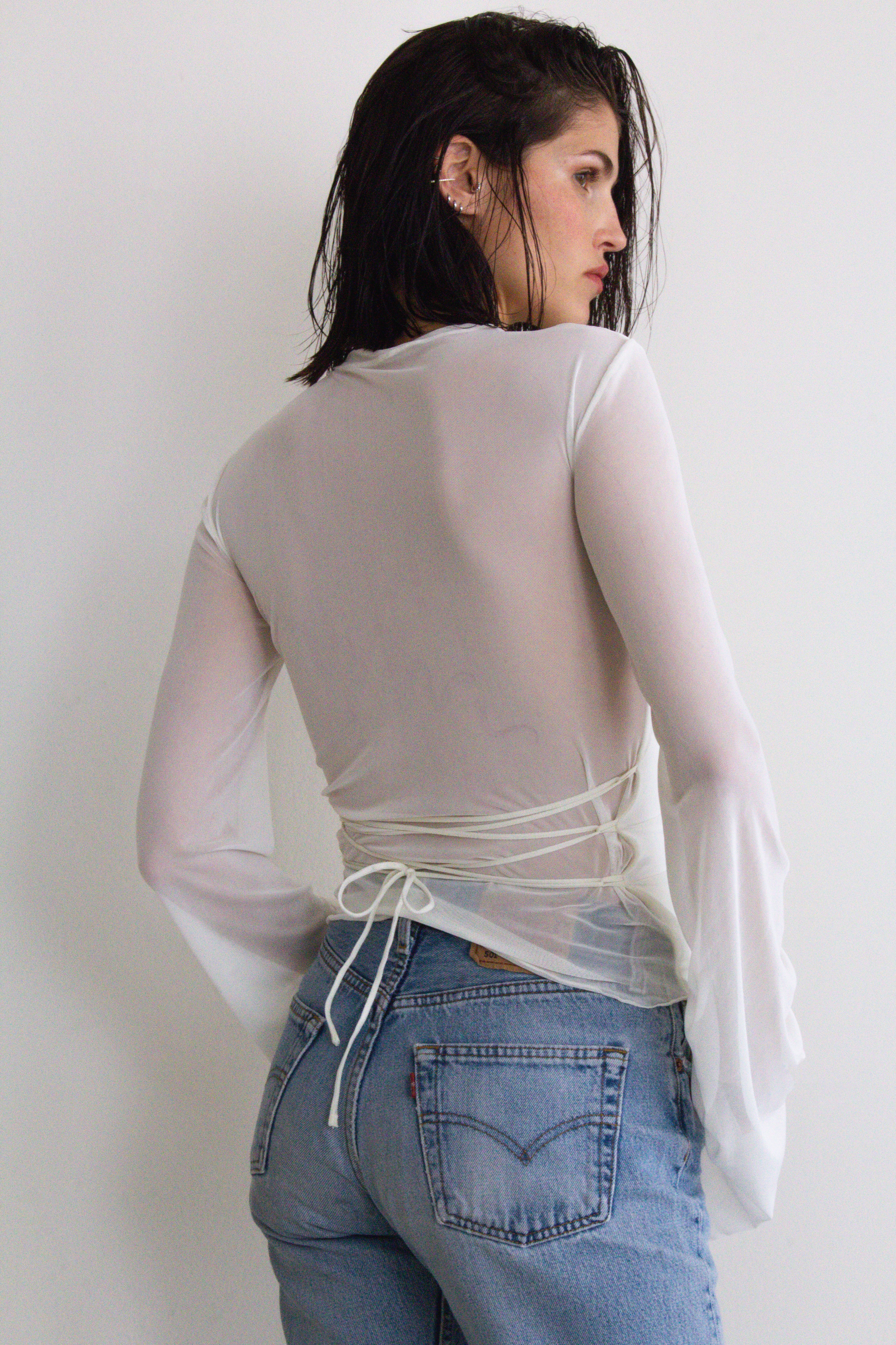 PENÉLOPE MESH TOP WHITE