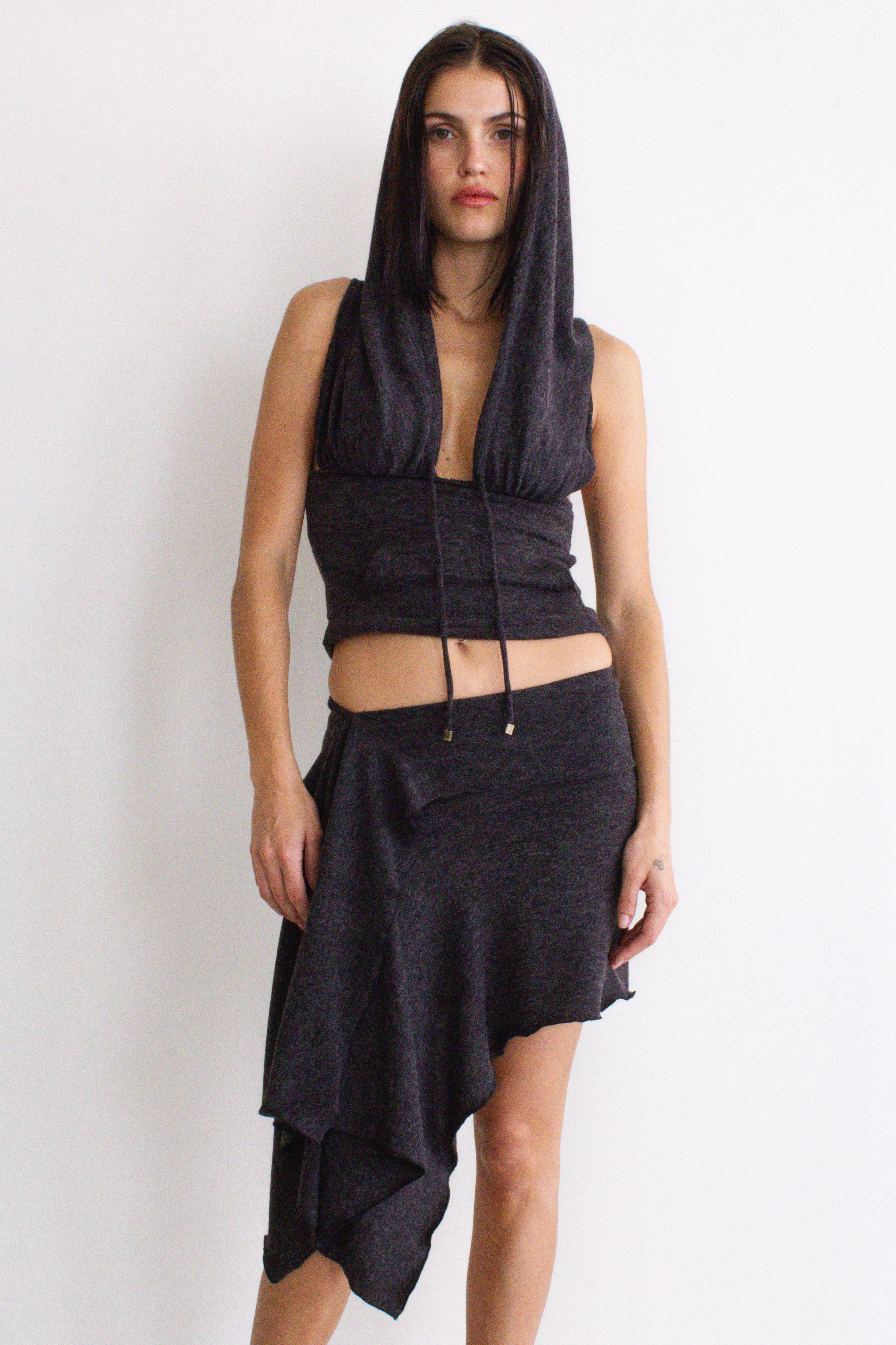 ZOE KNIT SKIRT BROWN