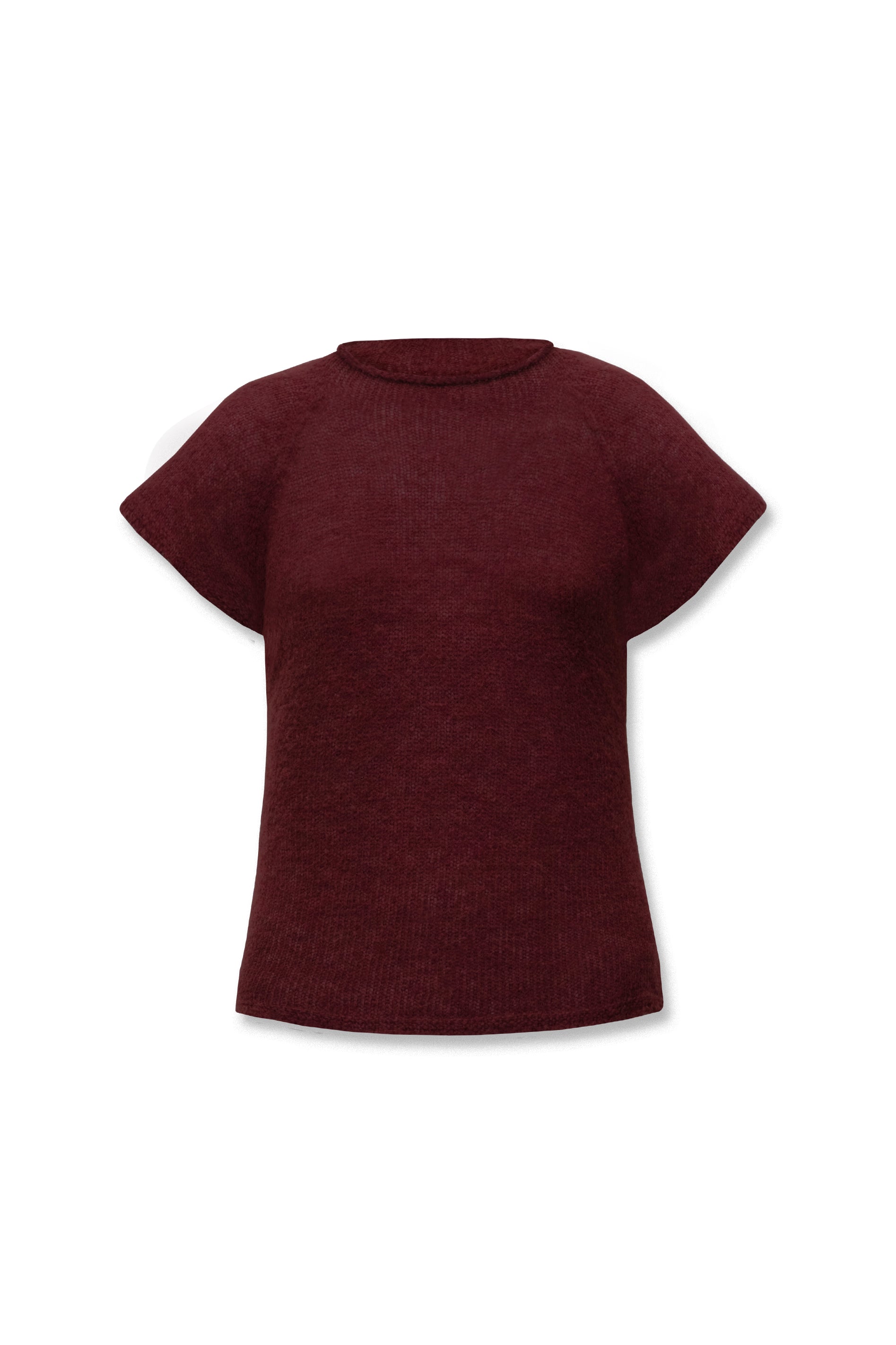 SHELL KNIT TOP BURGUNDY