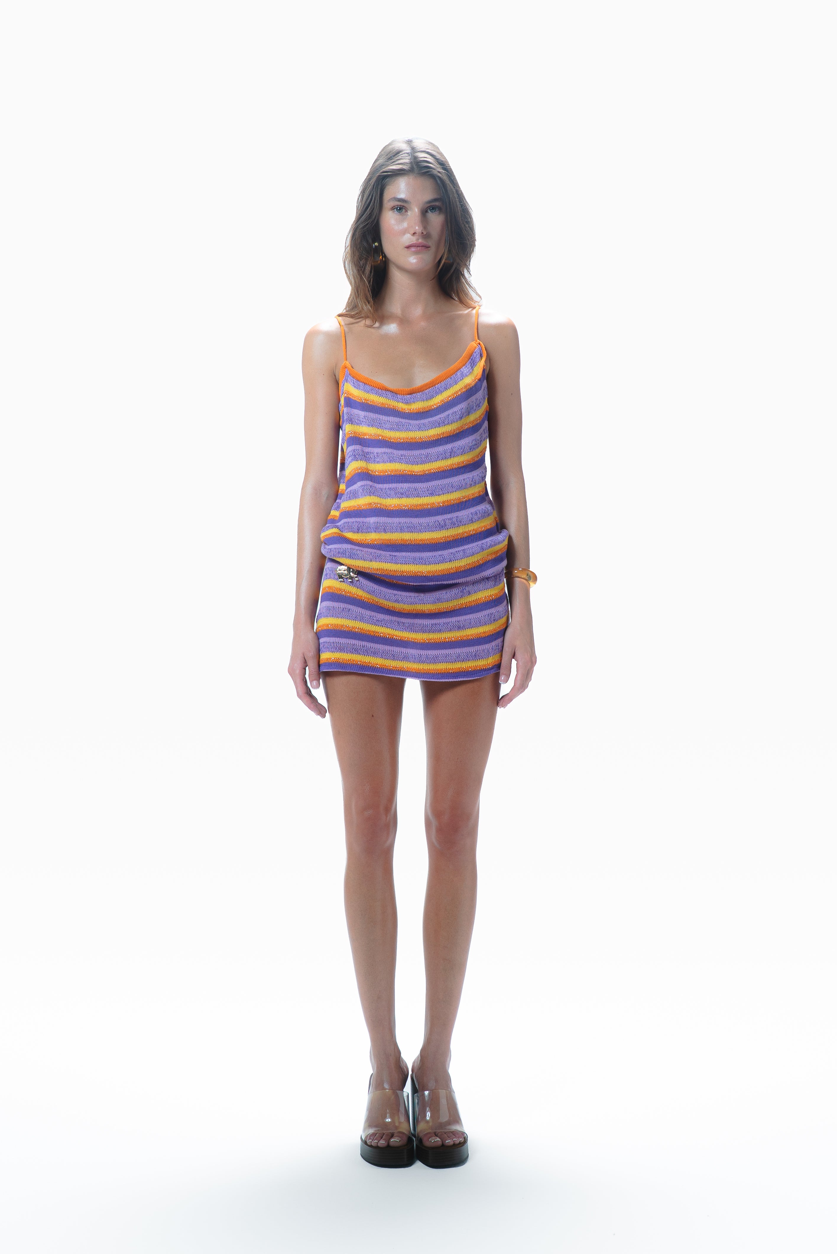STRIPE KNIT DRESS SUNSET