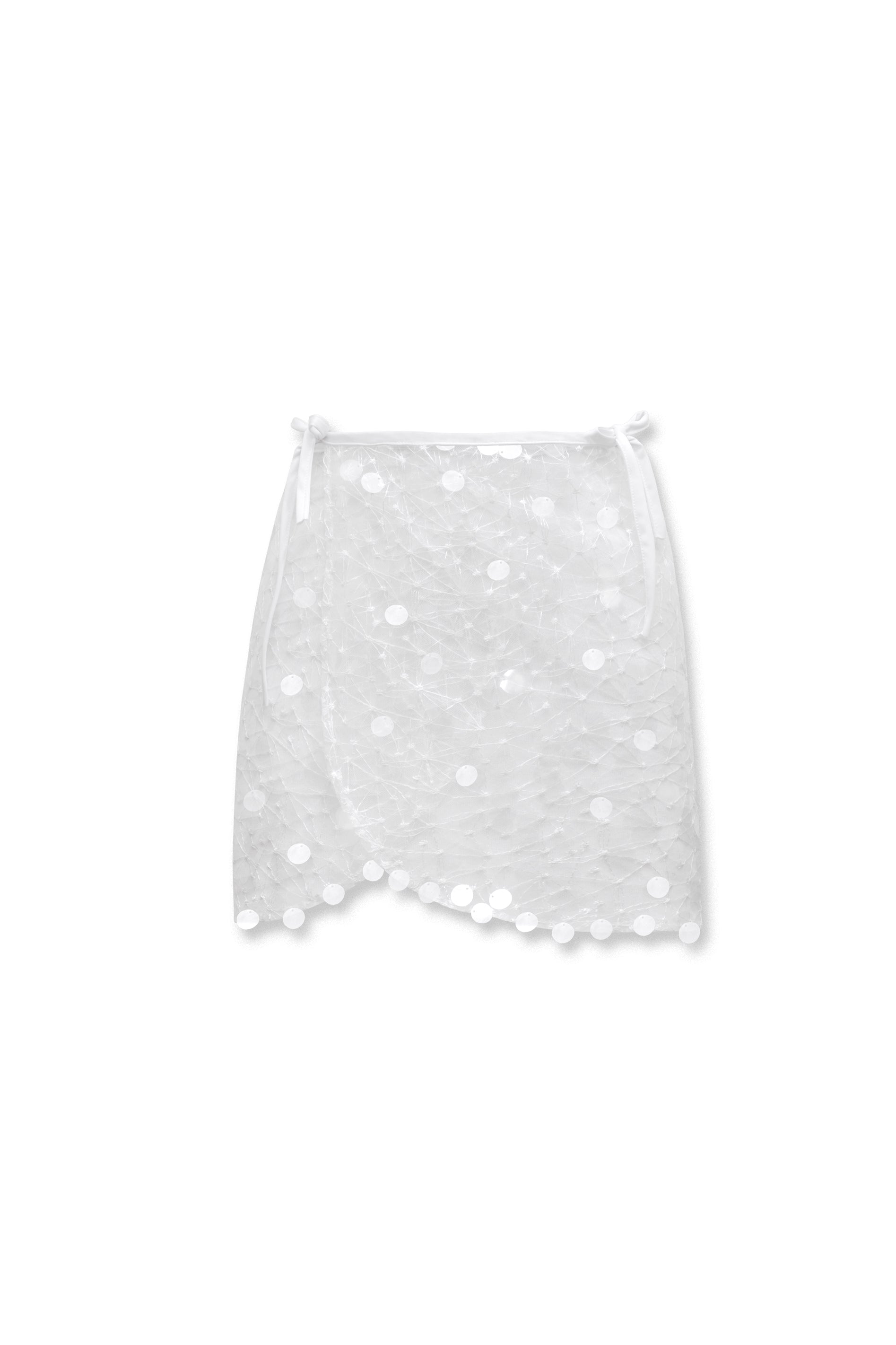 VEGA SEQUIN SKIRT WHITE