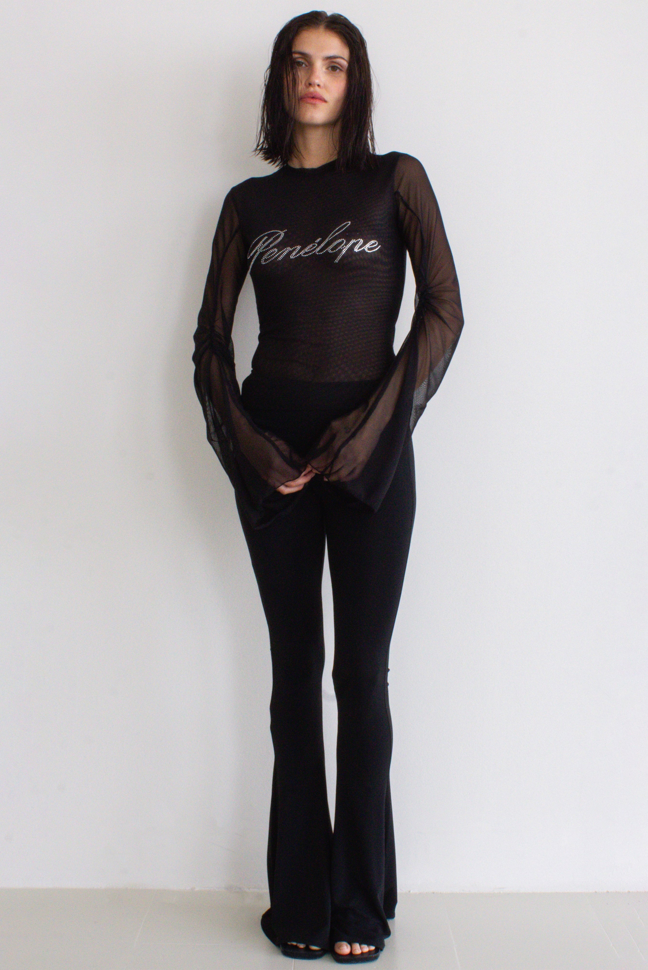 PENÉLOPE MESH TOP BLACK
