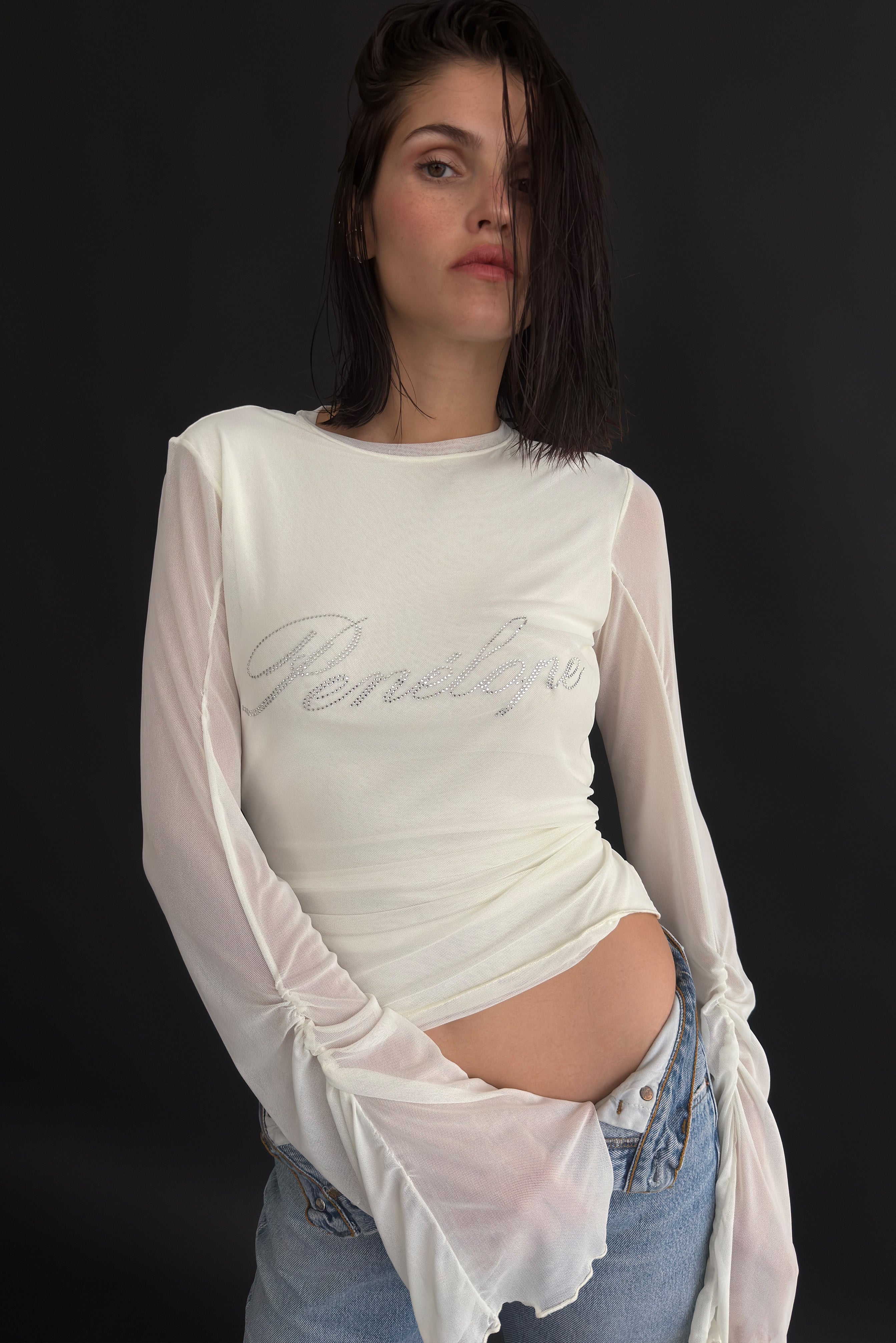 PENÉLOPE MESH TOP WHITE