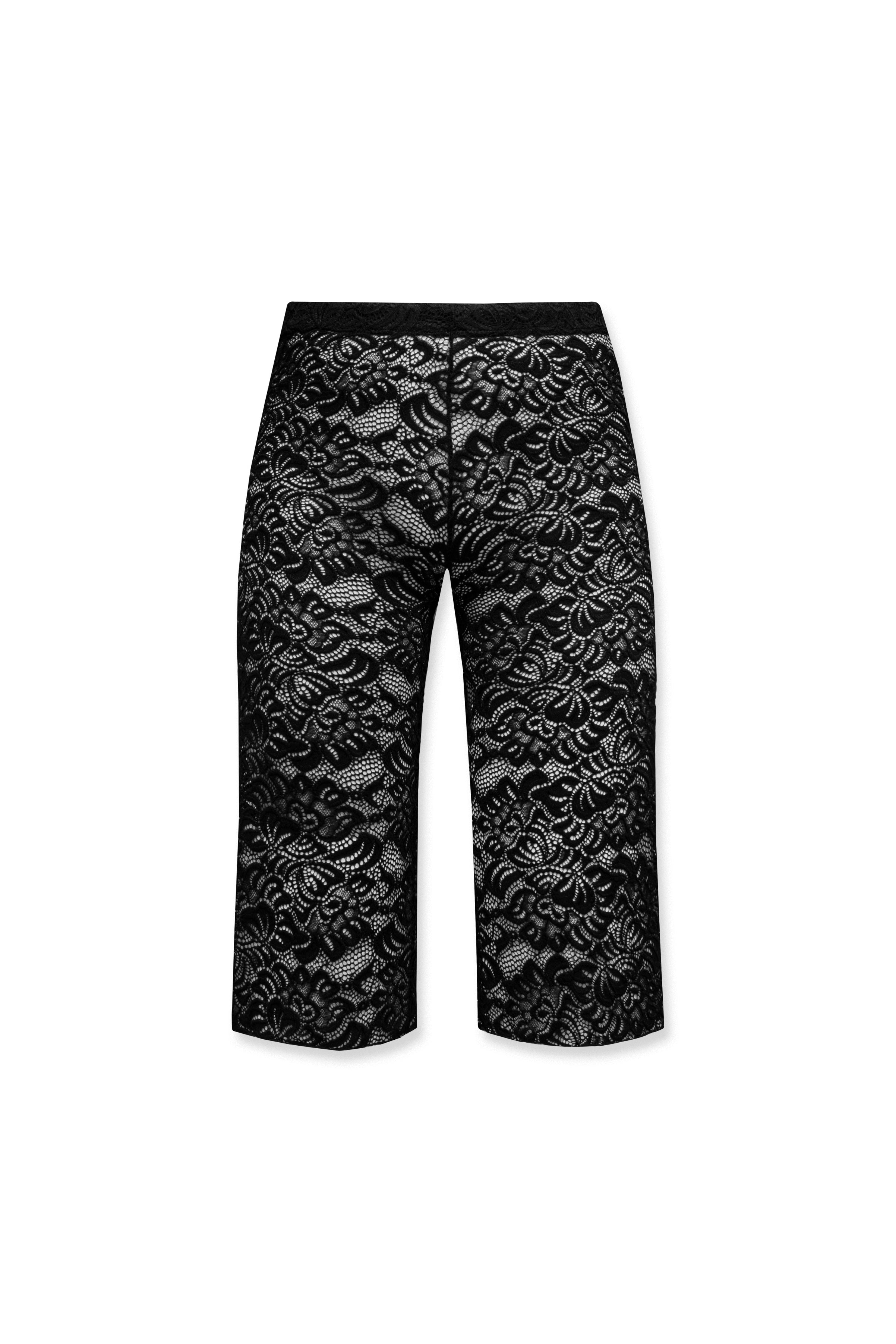 LACE CAPRI PANTS NOIR