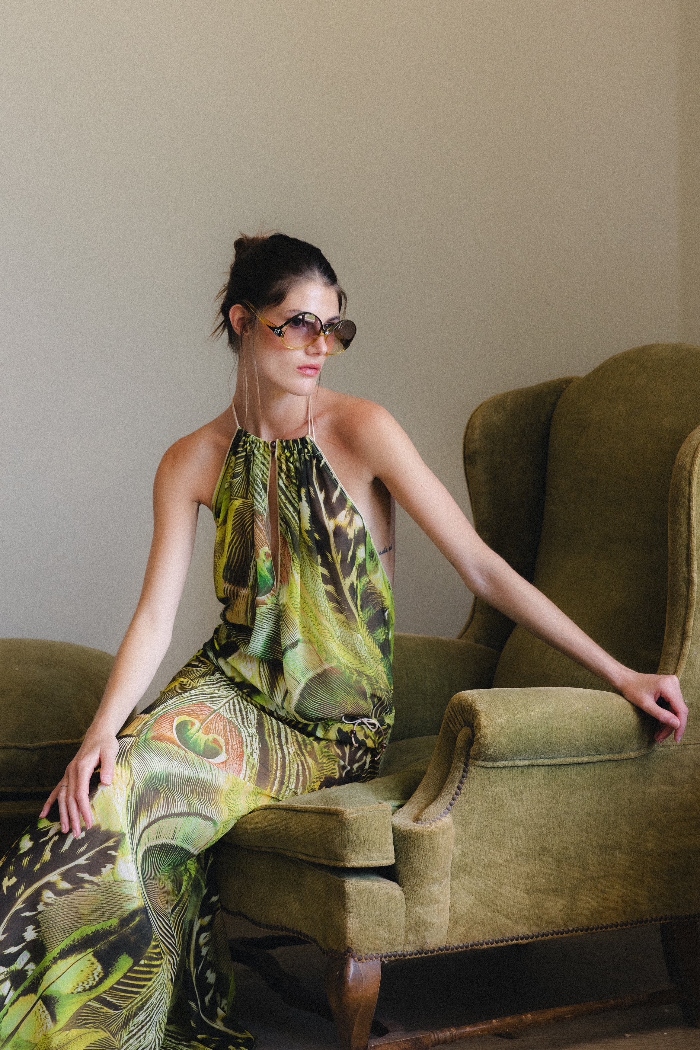 SOLE MAXI DRESS LIME GREEN