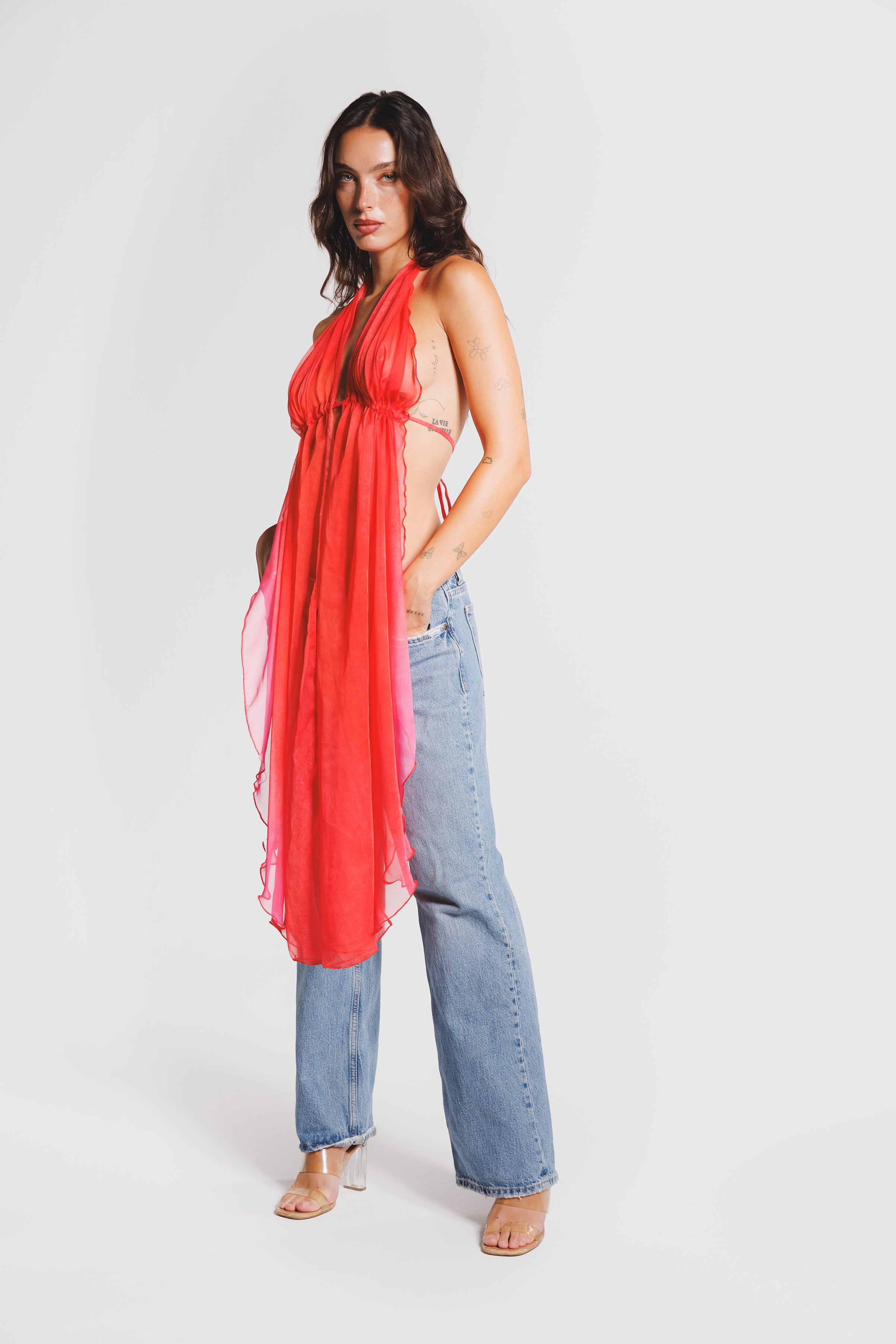 BACKLESS TOP FUCSIA
