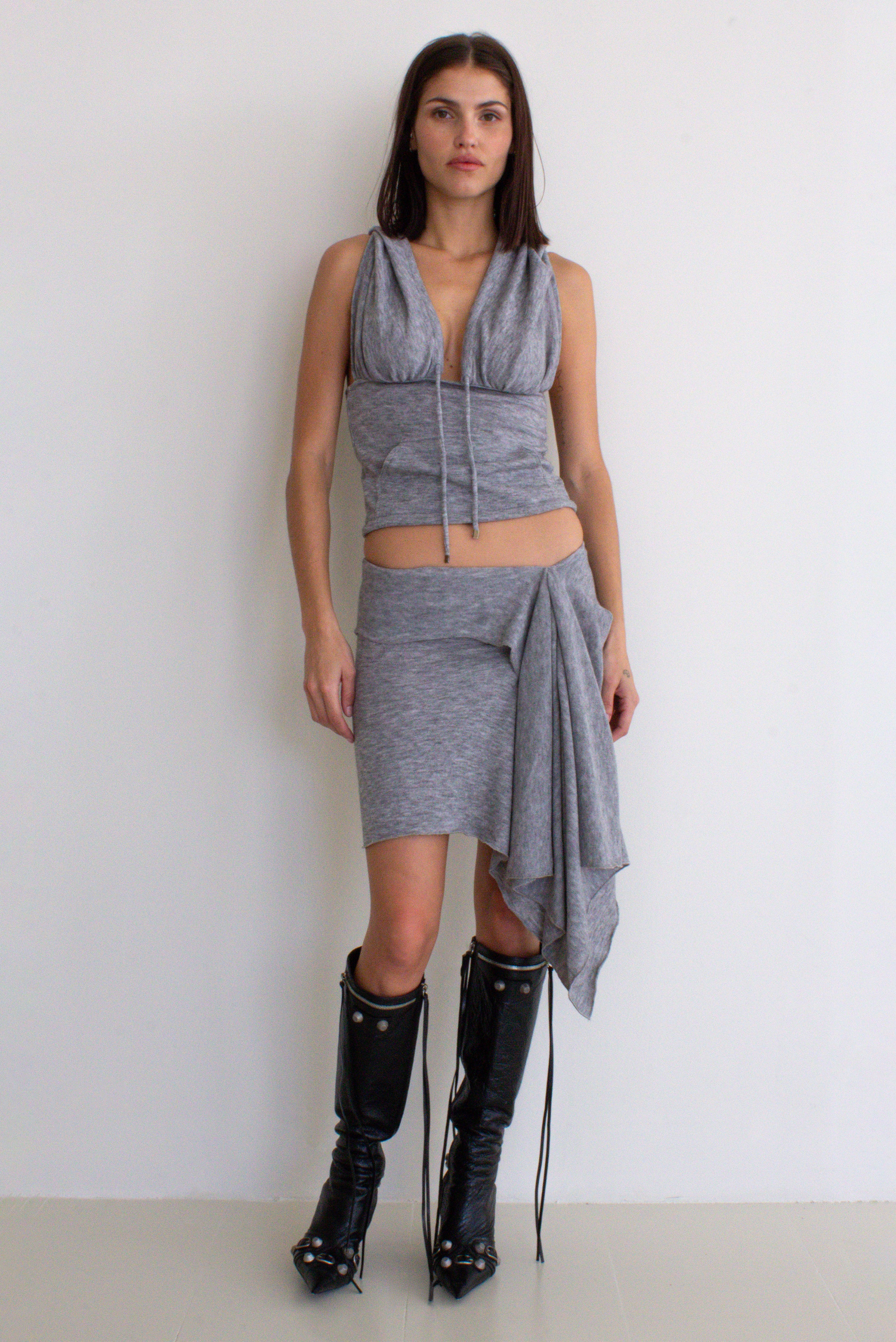 ZOE KNIT SKIRT GREY