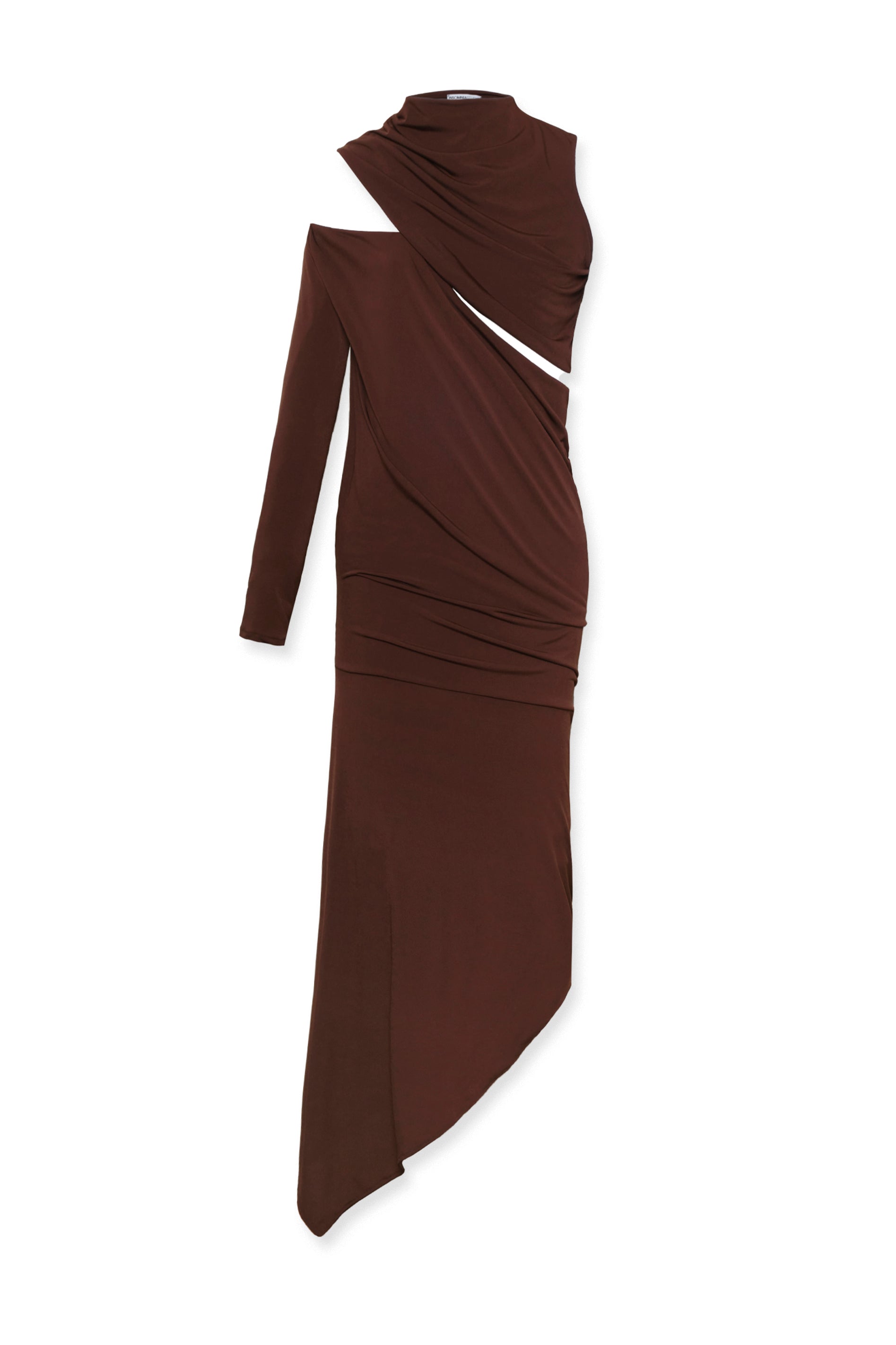 CUT-OUT DRESS BROWN