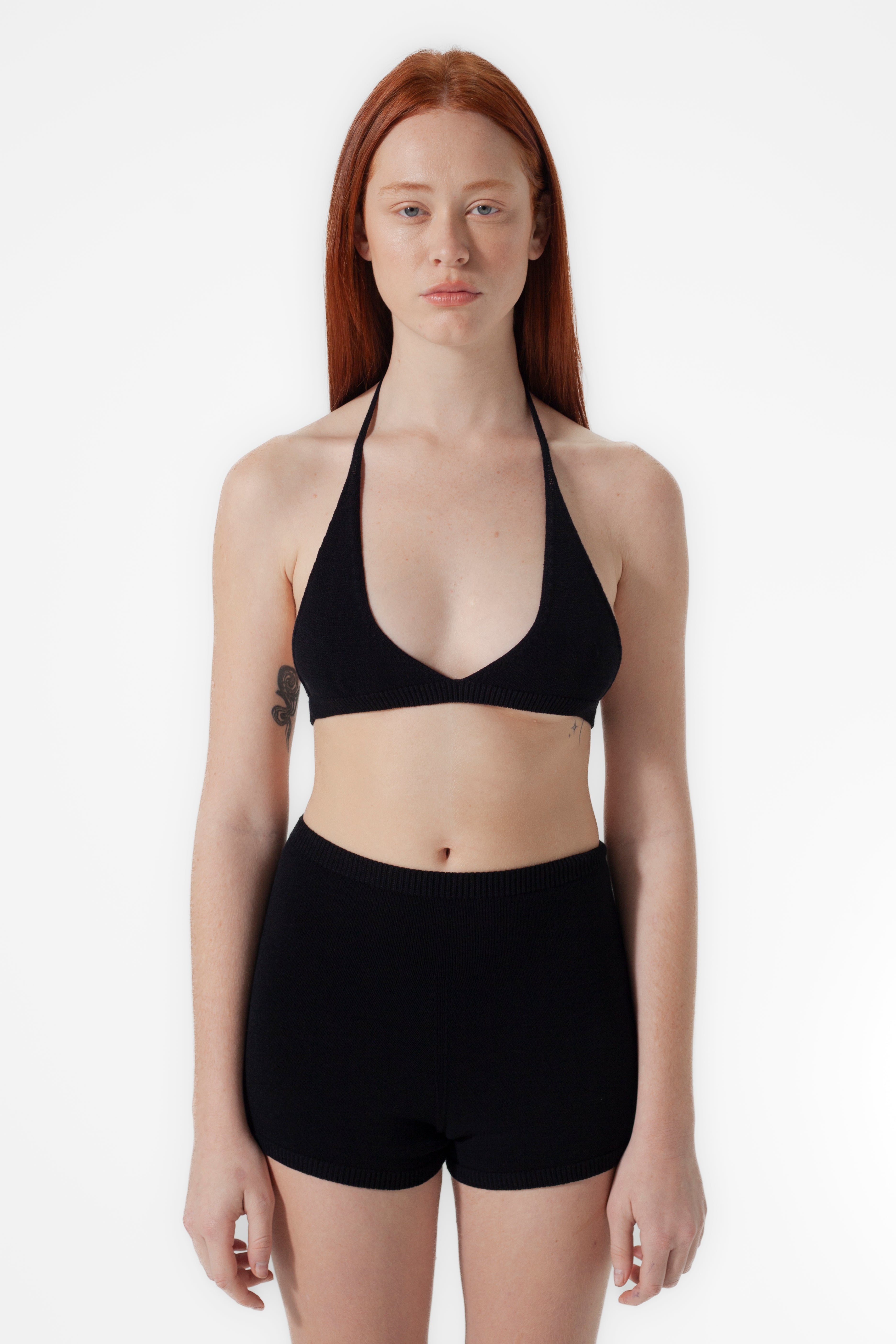 BRALETTE AND SHORT SET BLACK