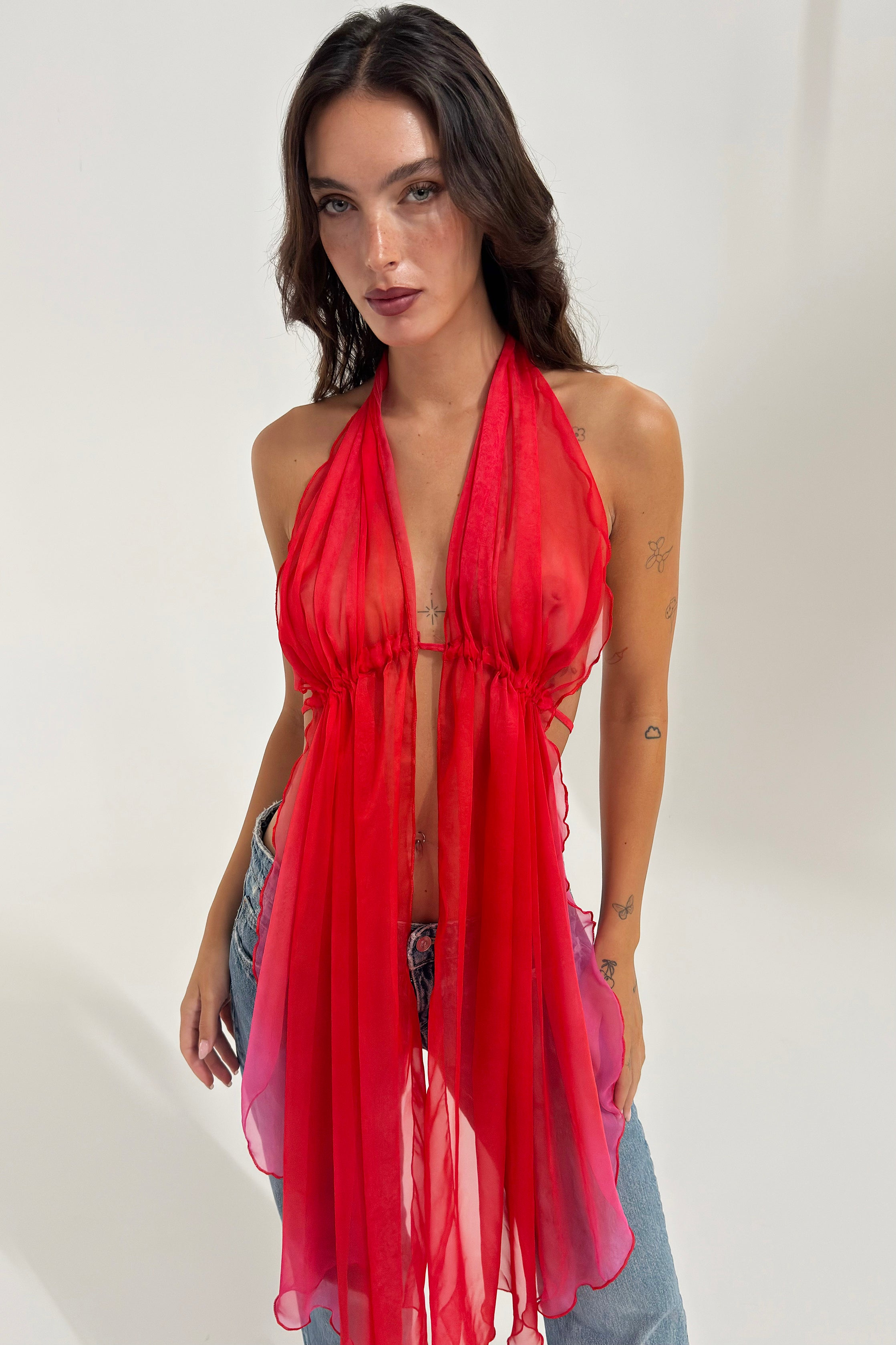 BACKLESS TOP FUCSIA