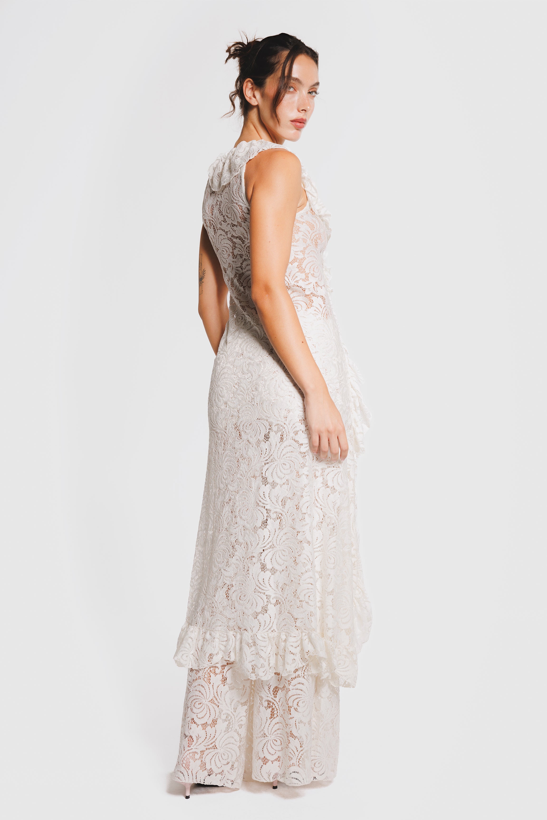 LACE MAXI TOP PEARL