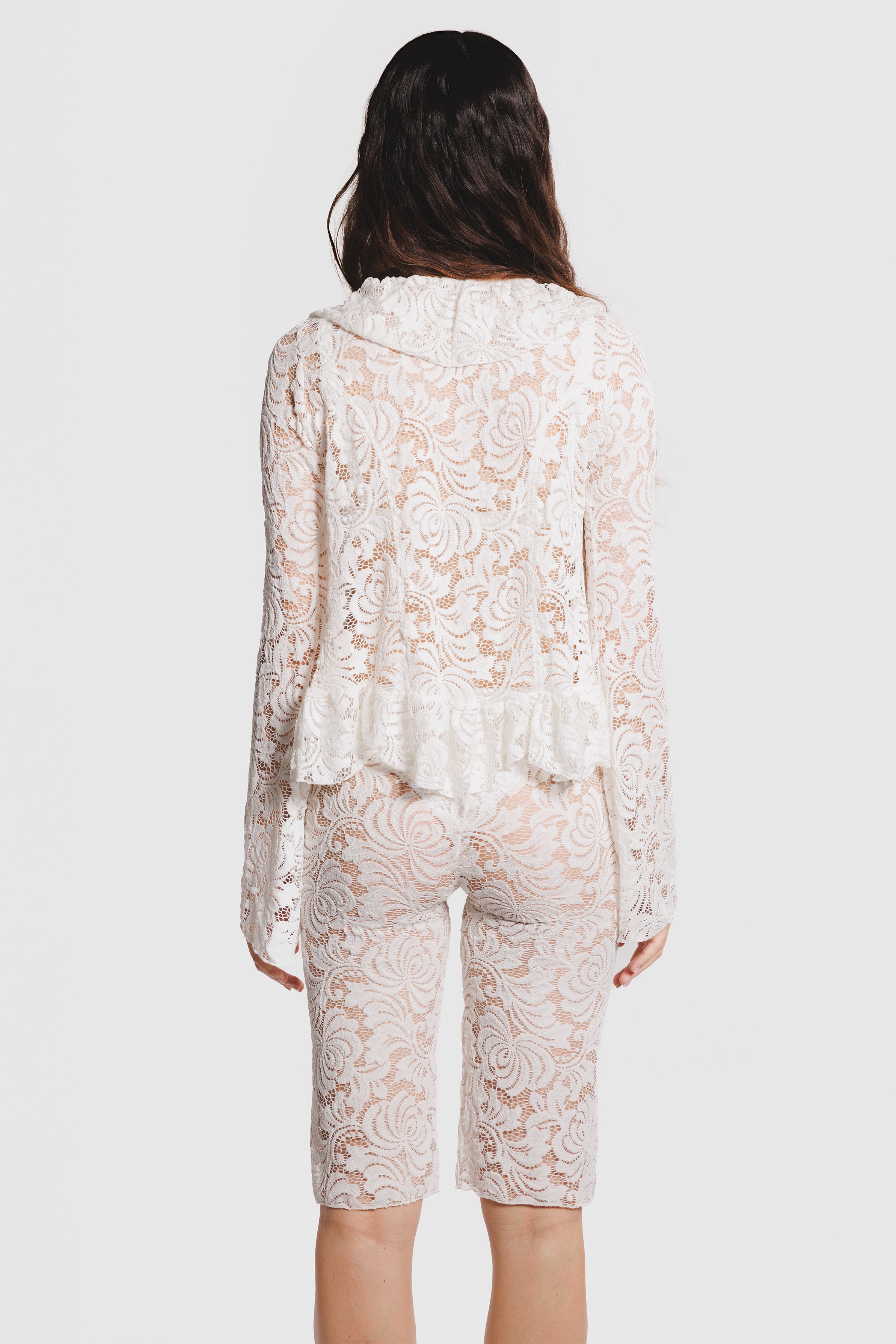 LACE CAPRI PANTS PEARL