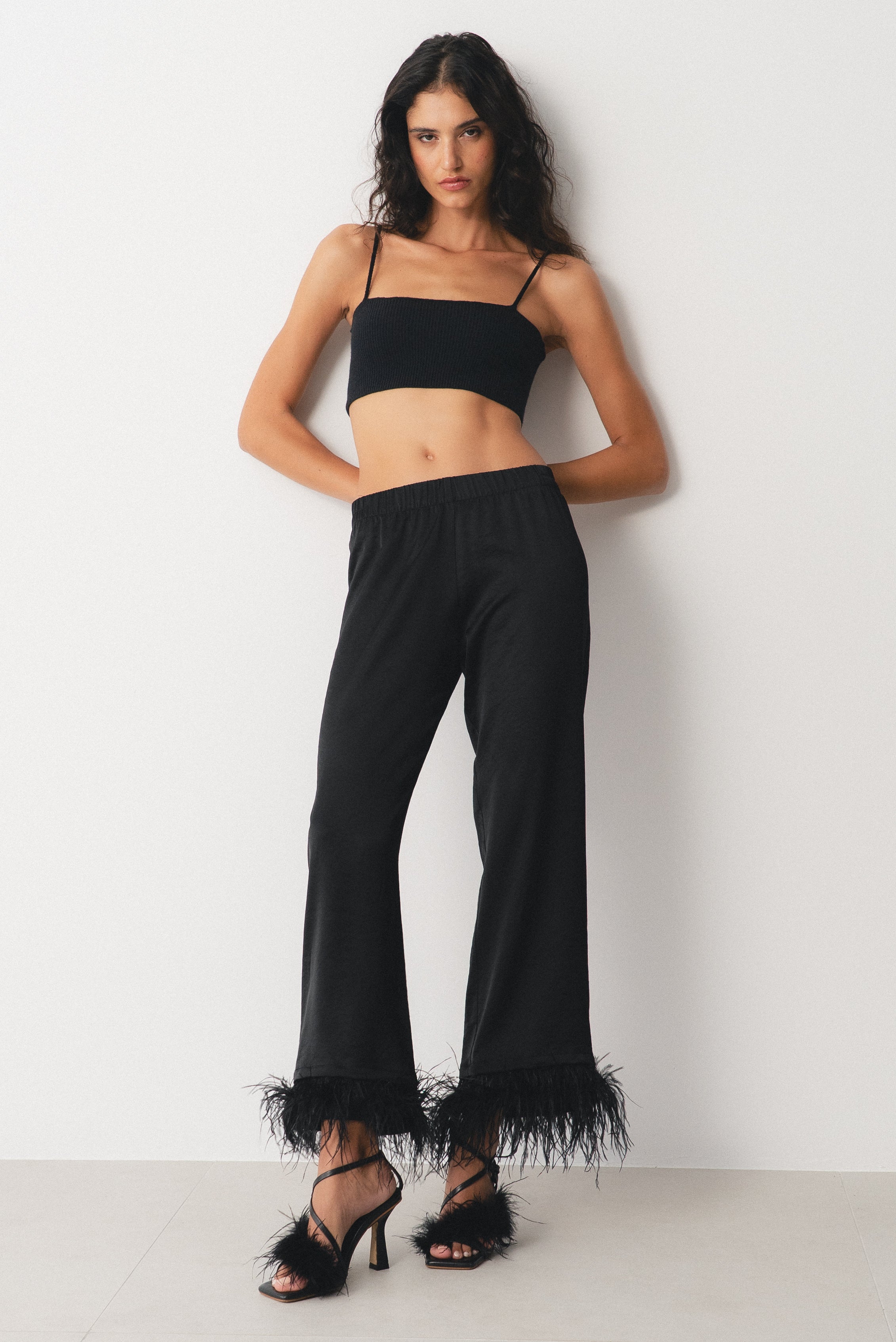 BANDEAUX KNIT TOP BLACK