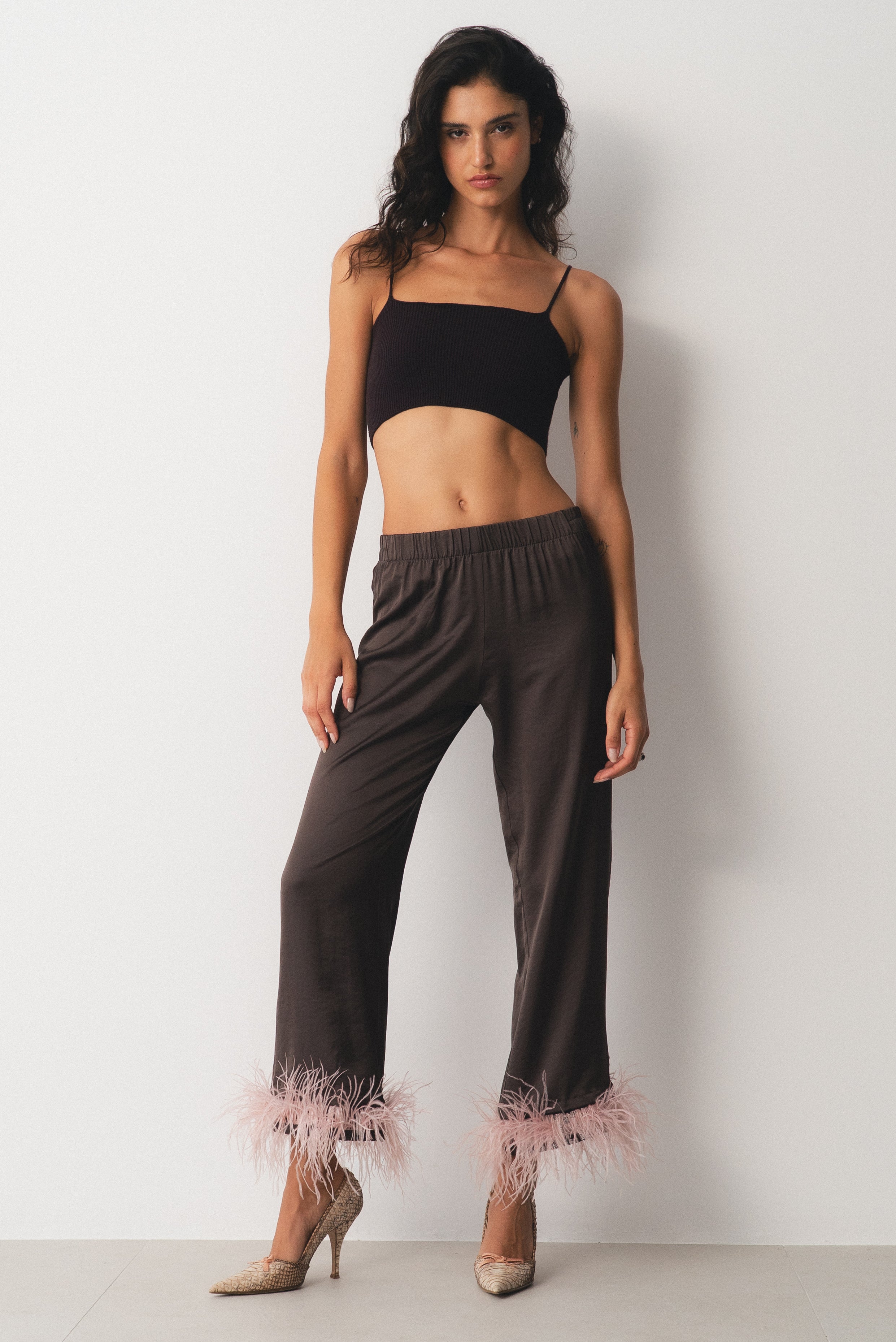 BANDEAUX KNIT TOP BROWN