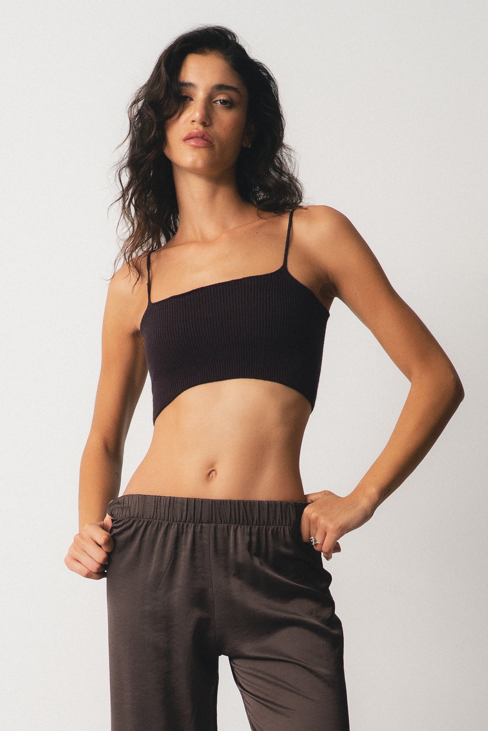 BANDEAUX KNIT TOP BROWN