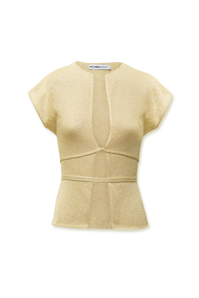 LACE-UP KNIT TOP BUTTER