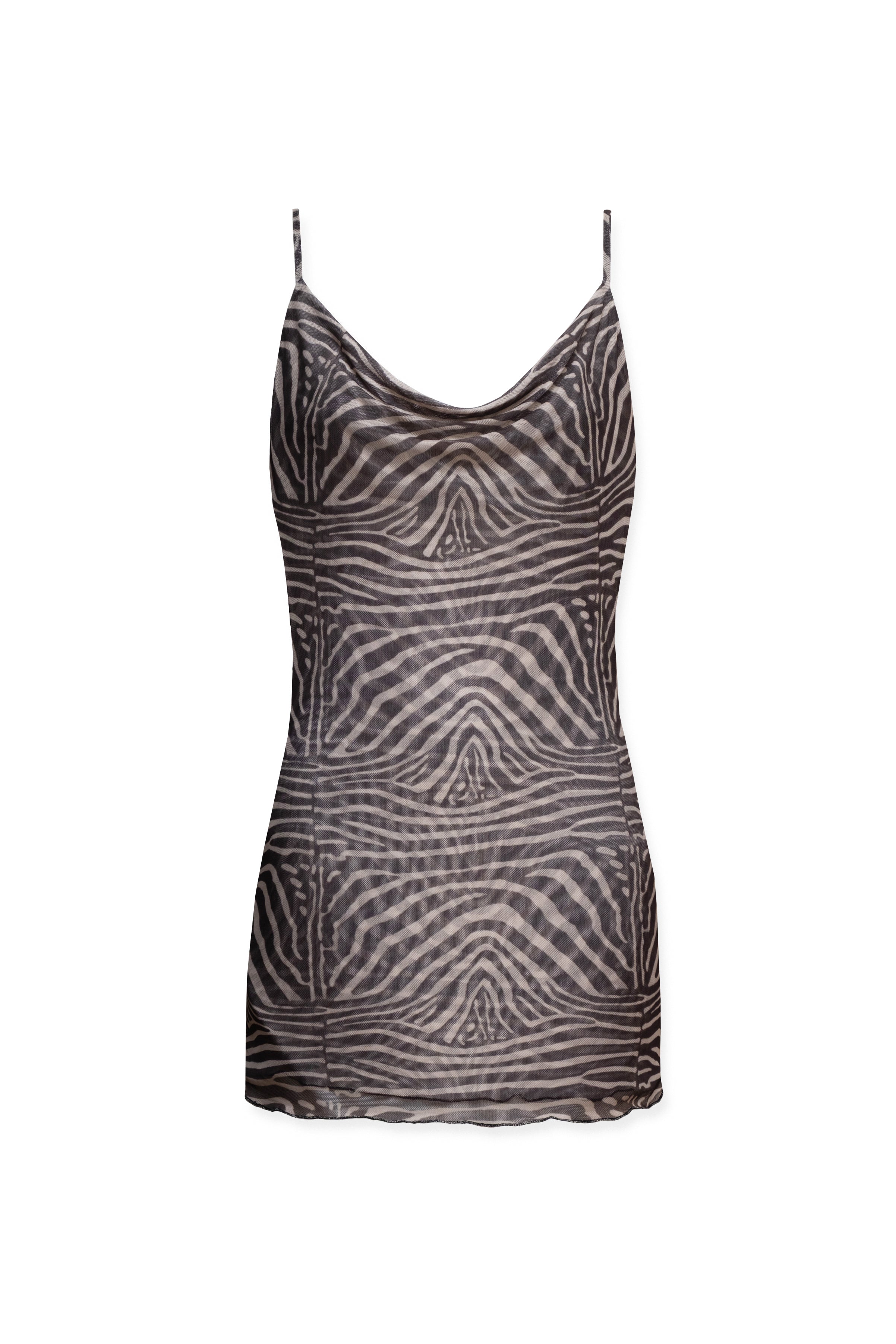MESH MINI DRESS ZEBRA