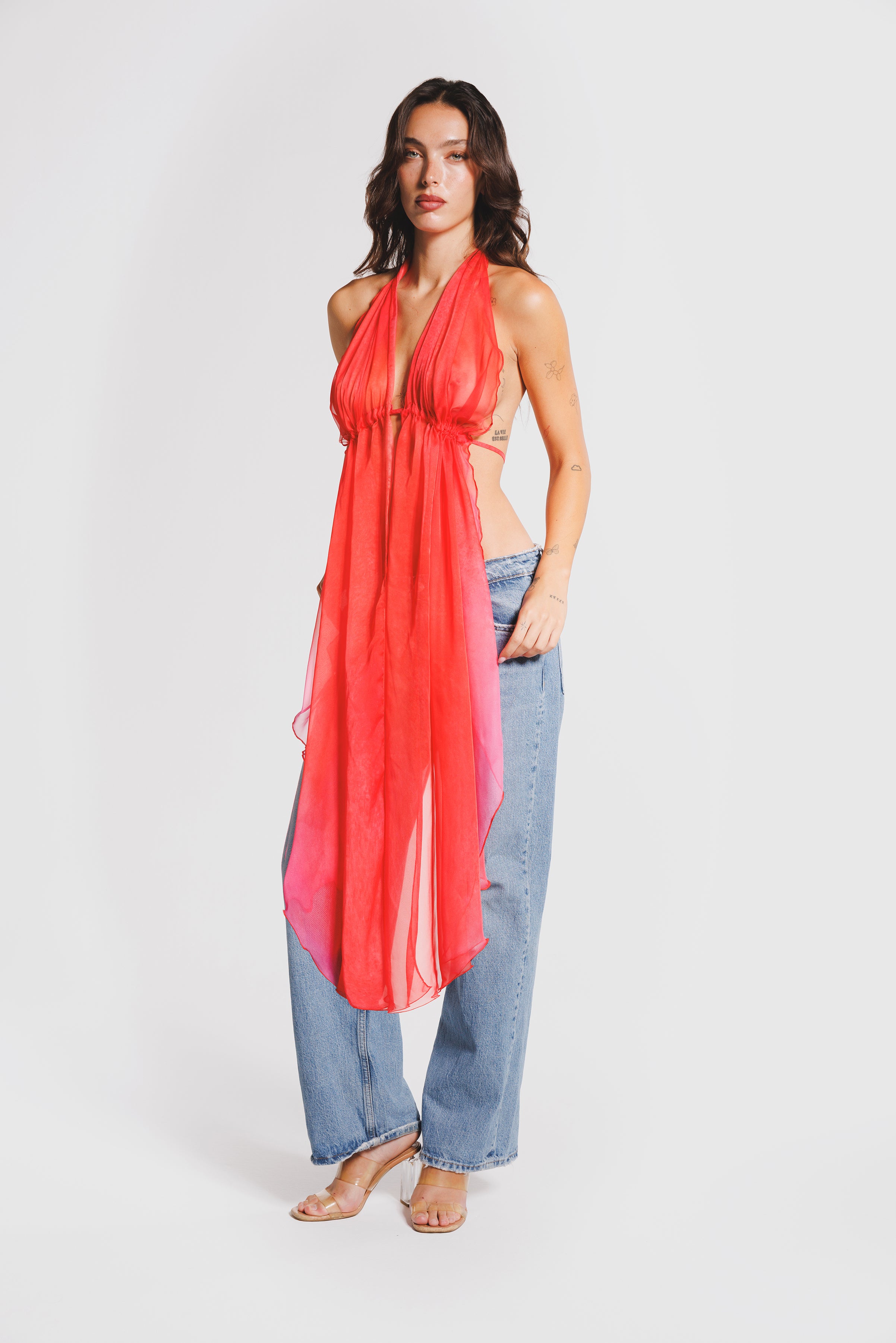 BACKLESS TOP FUCSIA